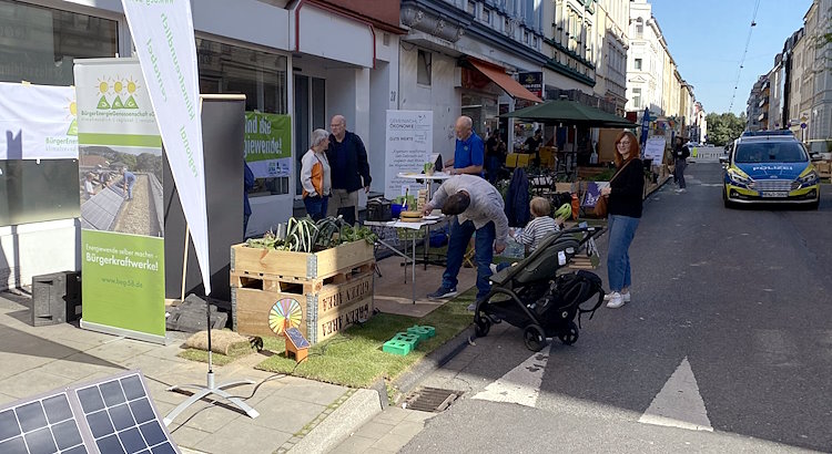 Stand der BEG-58 auf dem Parking Day in Wehringhausen